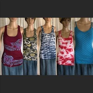 Lot of Five Tank‎ Tops SZ SM/XS/LG